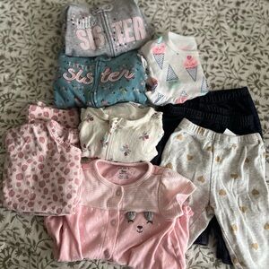 Baby Girl Clothing Set with Pink and Gray Outfits